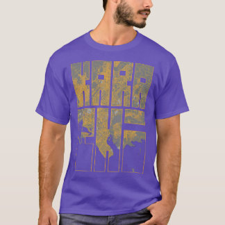T-shirt Karachi Pakistan Ville Carte Typographie Bauhaus