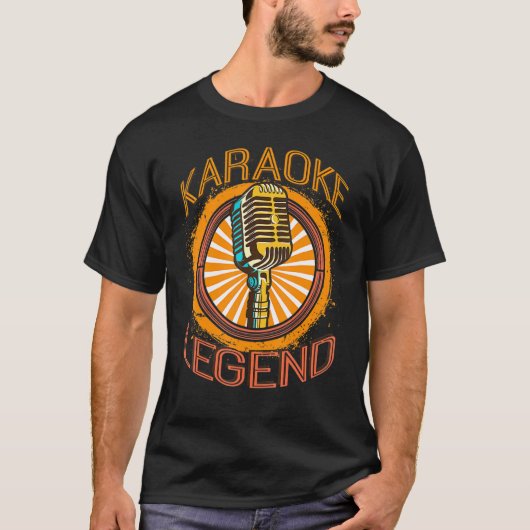 T-shirt Karaoke Legend Microphone Sing Music Bar Singer Mu (Devant)