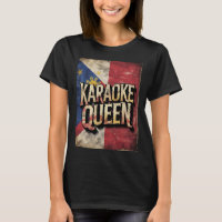 T-shirt Karaoke Queen Drapeau Philippin Vintage