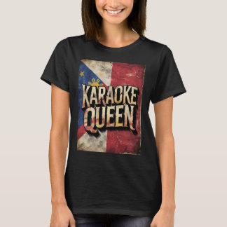 T-shirt Karaoke Queen Drapeau Philippin Vintage