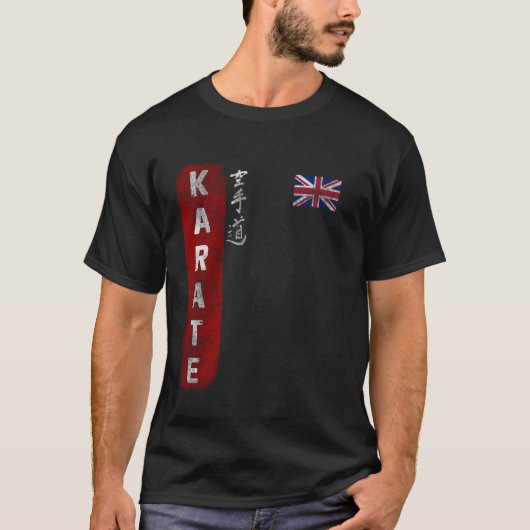 T-shirt Karate Angleterre Classique Drapeau anglais britan (Devant)