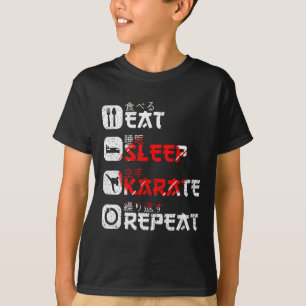 T-shirt Karaté Arts Martiaux Japonais Soleil Mange Sleep K