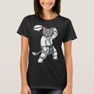 T-shirt Karate Cat Black Belt Entraînement Martial Taekwon