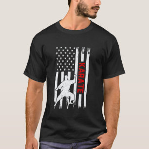 T-shirt Karaté Classique Drapeau Américain Karaté Karatéka
