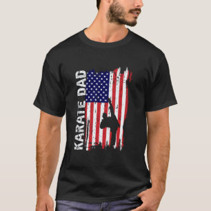 T-shirt Karaté Classique Papa Drapeau Américain Papa Patri