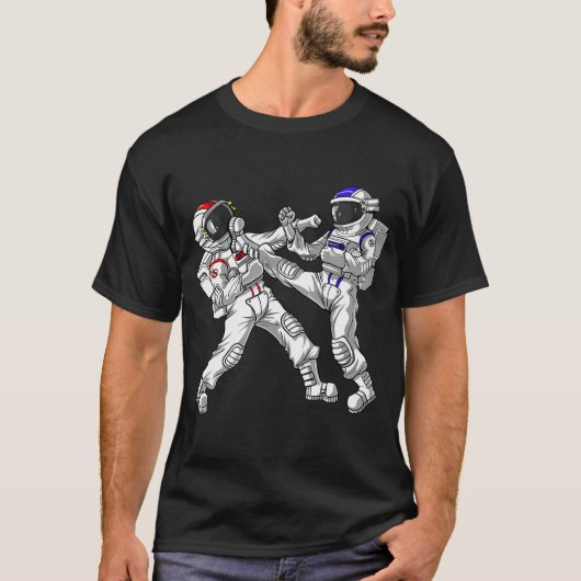 T-shirt Karate de l'astronaute spatial (Devant)