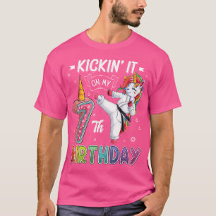 T-shirt Karate de licorne 7e anniversaire 7 sept ans de Ta