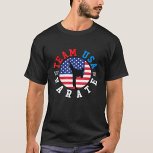 T-shirt Karate d'équipe classique hommes femmes Drapeau Us