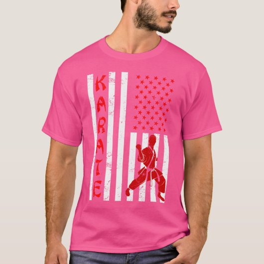 T-shirt Karate du drapeau américain (Devant)