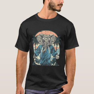 T-shirt Karate Éléphant Animal Jiu-Jitsu Mma Taekwondo