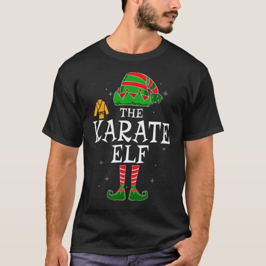 T-shirt Karate Elf Group Matching Family Christmas Kids Me (Devant)