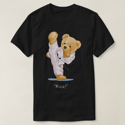 T-shirt Karate est pour les enfants Teddy Bear Kick Taekwo (Design devant)