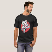 T-shirt Karate et un chat (Devant entier)