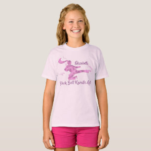 T-shirt Karate Girl Martial Arts violet rose mignon Unique