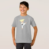 T-shirt Karate Girl, mignonne fille, cheveux blonds, ceint (Devant entier)