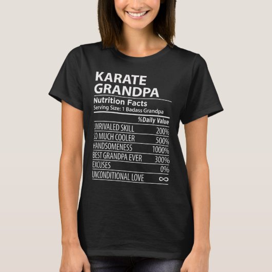 T-shirt Karate Grandpa Nutrition Fiches Funny Karate Grand (Devant)