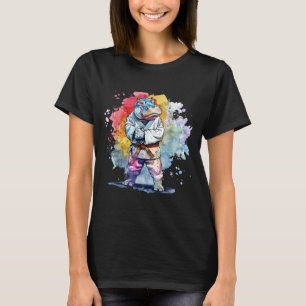 T-shirt Karate Hippo Animal Mma Taekwondo Arts Martiaux