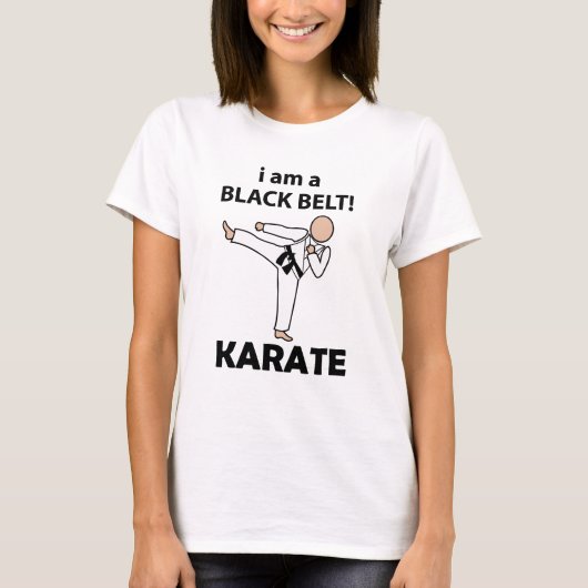 T-shirt Karate I am A Black Belt Karate (Devant)