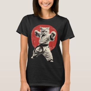 T-shirt Karate Judo Chat Japon Drapeau Japonais Graphique