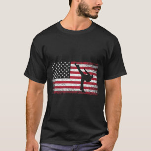 T-shirt Karate Martial Arts 4 juillet Drapeau Américain Us