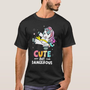 T-shirt Karate Mignonne Mais Dangereuse Taekwondo Unicorn