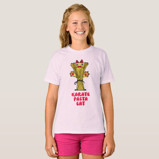 T-shirt Karate Pasta Chat (Devant entier)