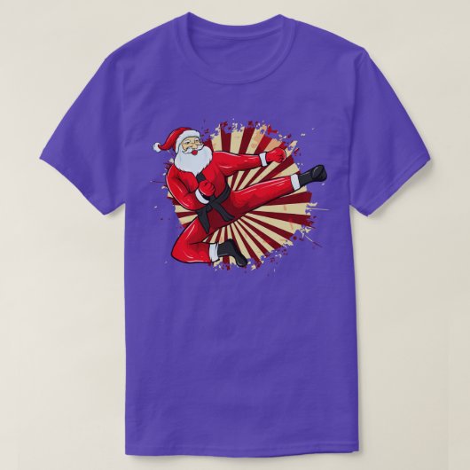 T-shirt Karate Père Noël Martial Arts Joyeux Noël (Design devant)