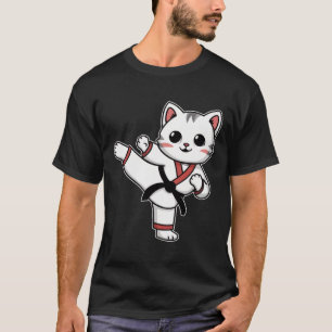 T-shirt Karate Taekwondo Funny Chat Jiu Jitsu Femmes Fille