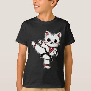 T-shirt Karate Taekwondo Funny Chat Jiu Jitsu Femmes Fille