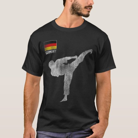 T-shirt Karate Team Martial Arts Mma Kick Germany German V (Devant)