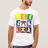 T-shirt Karateka Silhouettes en Pop Art Karate Belt Couleu (Devant)