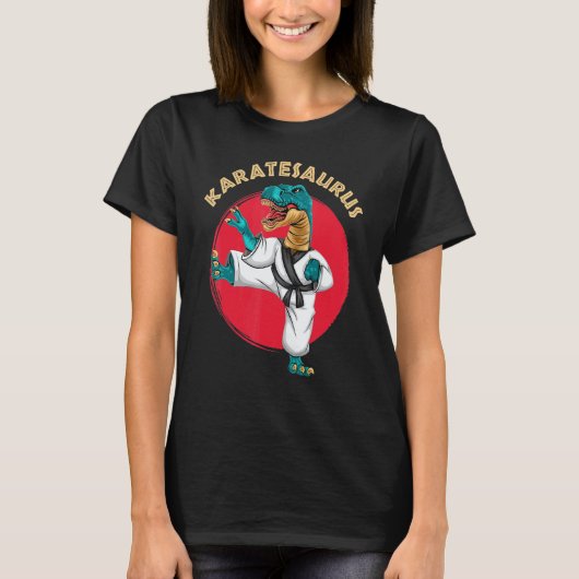 T-shirt Karatesaurus Classique Dinosaure de Karaté (Devant)