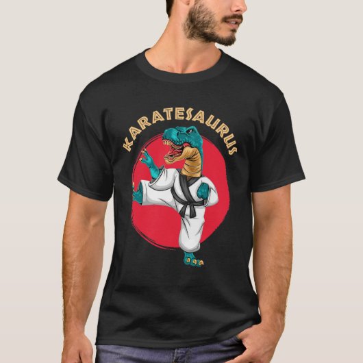 T-shirt Karatesaurus Drôle Dinosaure de Karaté  (Devant)
