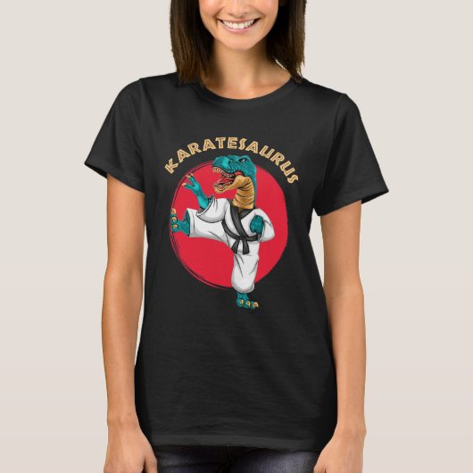 T-shirt Karatesaurus Funny Karate Dinosaur  (Devant)