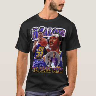 T-shirt Karl Malone The Mail Man Basketball Legend Signatu