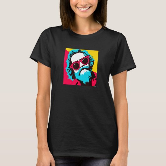 T-shirt Karl Marx avec Sunclasses Pop Art Portrait de Revo (Devant)