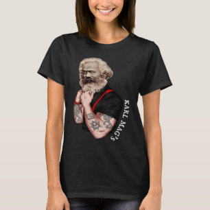 T-shirt Karl Marx Pop Art Révolution Rocks Tatouage Vintag