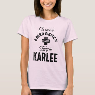 T-shirt Karlee Nom personnalisé Cadeau Anniversaire