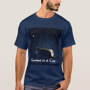 T-shirt Karma est un chat qui me ronfle dans les genoux