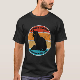 T-shirt Karma Est Un Chat Qui Purge Dans Mon Chat Vintage