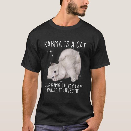 T-shirt Karma est un Purring de chats dans ma poche Cause (Devant)