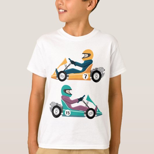 T-shirt Karting vont véhicule de course de chariot avec un (Devant)