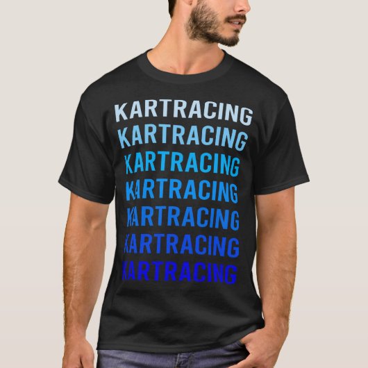 T-shirt Karts de course de texte bleu (Devant)