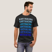 T-shirt Karts de course de texte bleu (Devant entier)