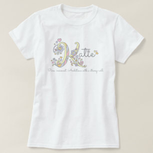 T-shirt Katie girls name signifiant K coeurs monogrammes