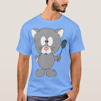 T-shirt Katze Cat Federball Badminton Sport Niveau Kinder 
