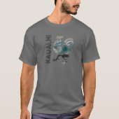 T-shirt Kauai Chicken Rooster Hawaii Surf Wave Design (Devant)