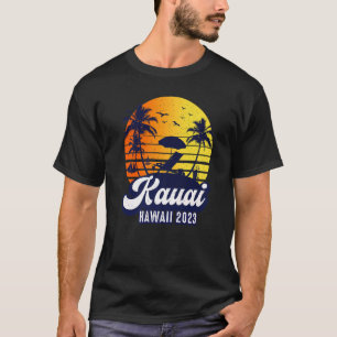 T-shirt Kauai Hawaii 2023 Hawaiian Sunset Beach Retro Prem