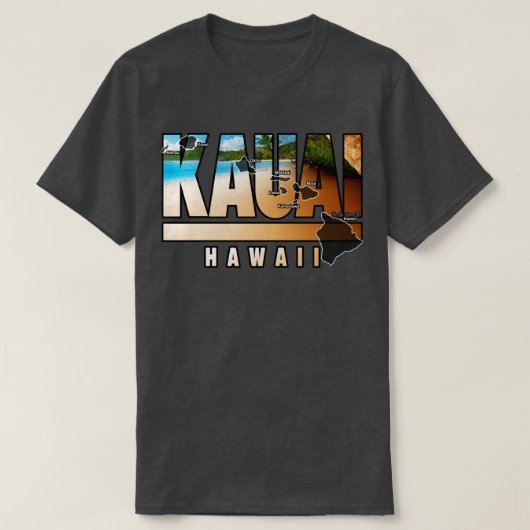 T-shirt Kauai Hawaii Avec Les Îles Hawaïennes (Design devant)