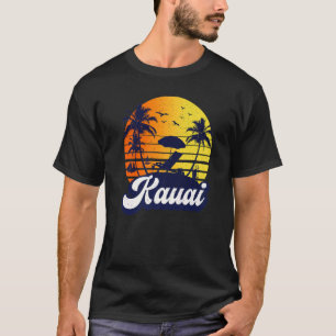 T-shirt Kauai Hawaii Coucher de Soleil Hawaïen Plage Rétro